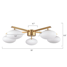 Load image into Gallery viewer, Brushed Brass/White, dimensions
