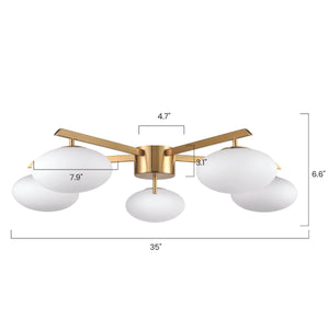 Brushed Brass/White, dimensions