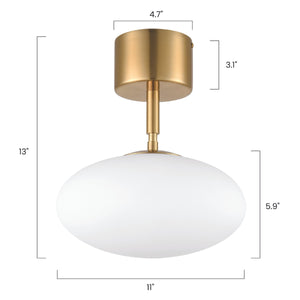 Brushed Brass/White, dimensions