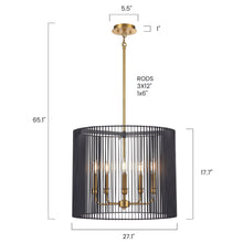 Load image into Gallery viewer, Black/Brass, dimensions

