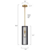 Load image into Gallery viewer, Black/Brass, dimensions
