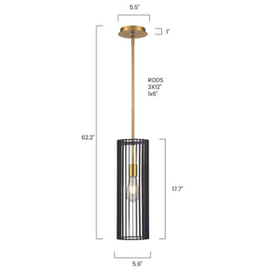 Black/Brass, dimensions