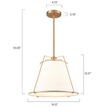 Load image into Gallery viewer, Antique Brass/White, dimensions
