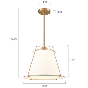 Antique Brass/White, dimensions