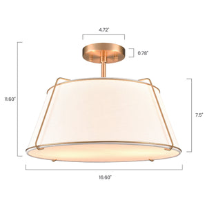 Antique Brass/White, dimensions
