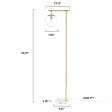 Load image into Gallery viewer, Brushed Brass/Clear, dimensions

