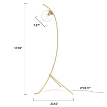 Load image into Gallery viewer, Brushed Brass/Clear, dimensions
