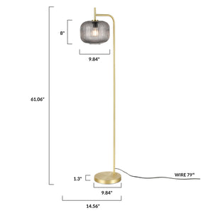Brushed Brass/Smoke, dimensions