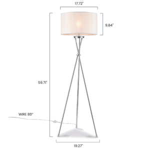 Chrome/White, dimensions