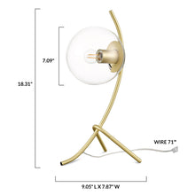 Load image into Gallery viewer, Brushed Brass/Clear, dimensions

