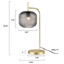 Load image into Gallery viewer, Brushed Brass/Smoke, dimensions

