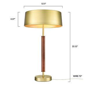 Brushed Brass/Walnut, dimensions