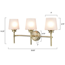 Load image into Gallery viewer, Antique Brass/Frosted, dimensions
