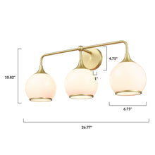 Load image into Gallery viewer, Brushed Brass/Opal, dimensions

