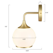 Load image into Gallery viewer, Brushed Brass/White, dimensions
