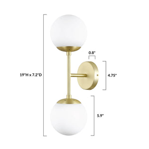 Brushed Brass/White, dimensions