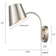 Load image into Gallery viewer, Brushed Nickel, dimensions
