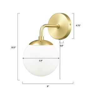 Brushed Brass/White, dimensions