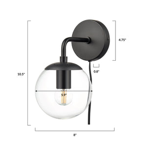 Black/Clear, dimensions