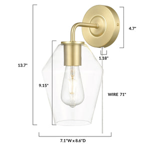 Brushed Brass/Clear, dimensions