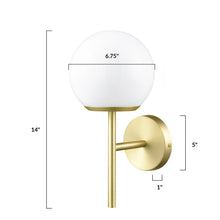 Load image into Gallery viewer, Brushed Brass/White, dimensions
