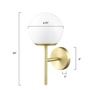 Brushed Brass/White, dimensions