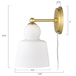 Brushed Brass/White, dimensions