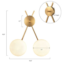 Load image into Gallery viewer, Brushed Brass/White, dimensions
