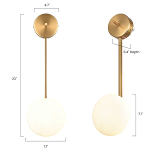 Brushed Brass/White, dimensions