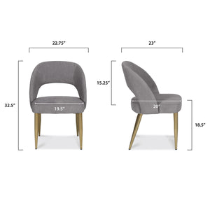 Foam Grey/Set of 2, dimensions