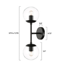 Load image into Gallery viewer, Black/Clear, dimensions
