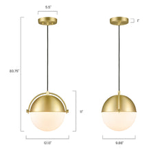 Load image into Gallery viewer, Brushed Brass/White, dimensions
