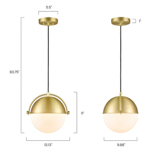Brushed Brass/White, dimensions