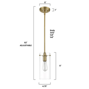 Brushed Brass, dimensions