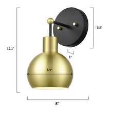 Load image into Gallery viewer, Black - Antique Brass, dimensions
