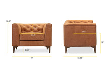 Load image into Gallery viewer, Cognac Tan/Single, dimensions
