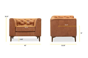 Cognac Tan/Single, dimensions