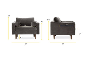 Concrete Velvet/Set of 2, dimensions
