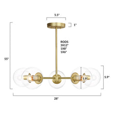 Load image into Gallery viewer, Brass/Clear, dimensions
